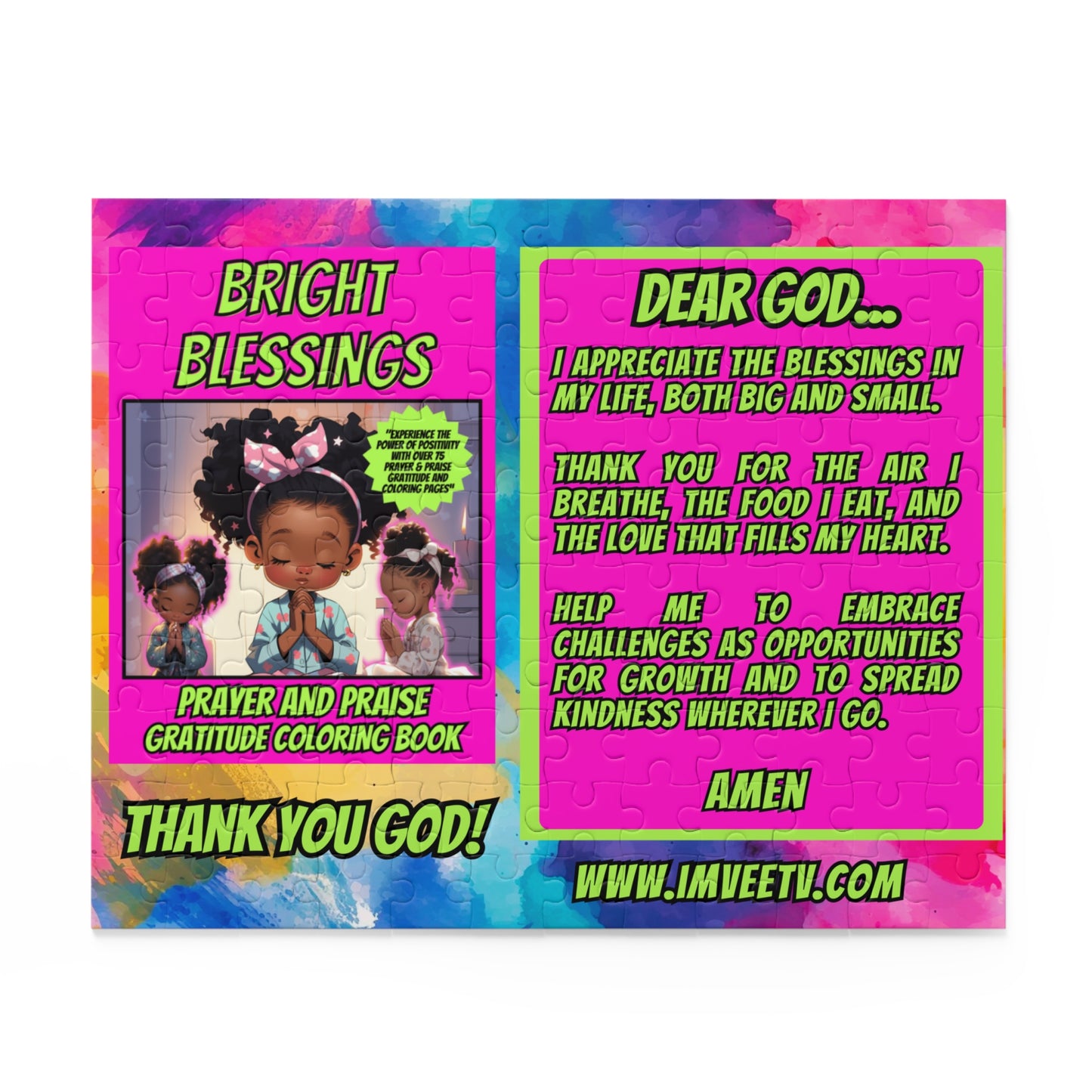 Bright Blessings Emotional Wellness Dear GOD Jigsaw Puzzle (120, 252, 500-Piece) For Ages 9 and Up