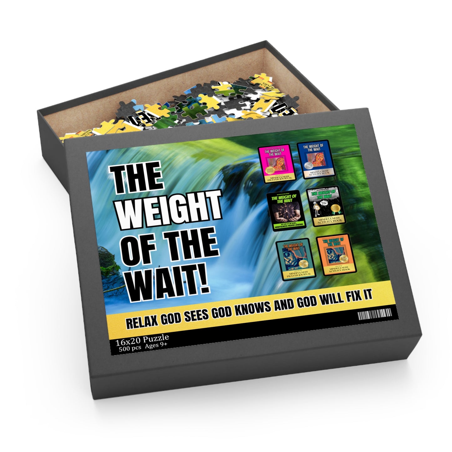 "The Weight of The Wait" Waterfall Inspired Jigsaw Puzzle (120, 252, 500-Pieces)