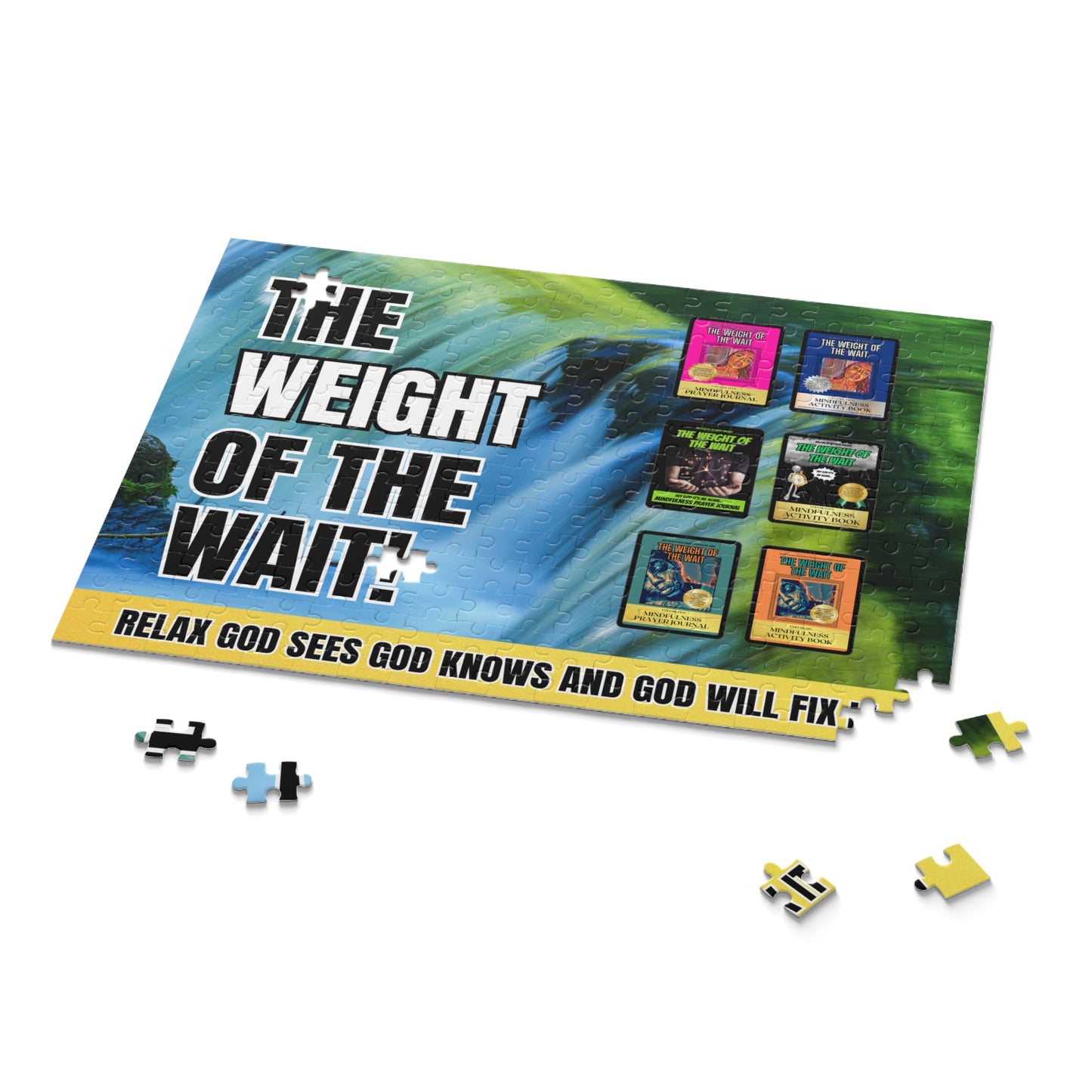 "The Weight of The Wait" Waterfall Inspired Jigsaw Puzzle (120, 252, 500-Pieces)