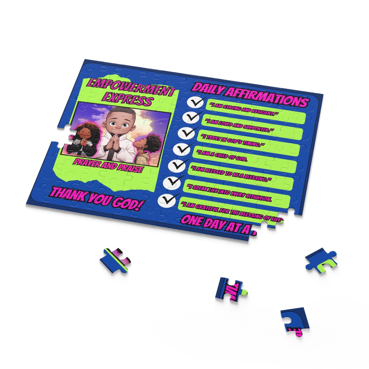 Empowerment Express Positive Daily Affirmation Jigsaw Puzzle (120, 252, 500-Piece) For Ages 9 and Up