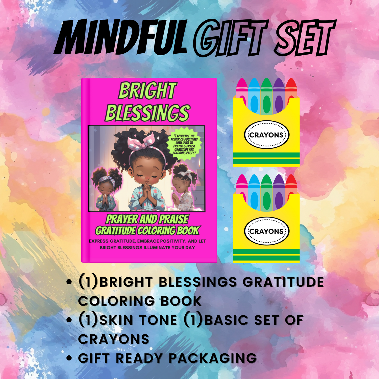 Bright Blessings Prayer and Praise Gratitude Coloring Book For All Ages | Paperback 8.5'x11'