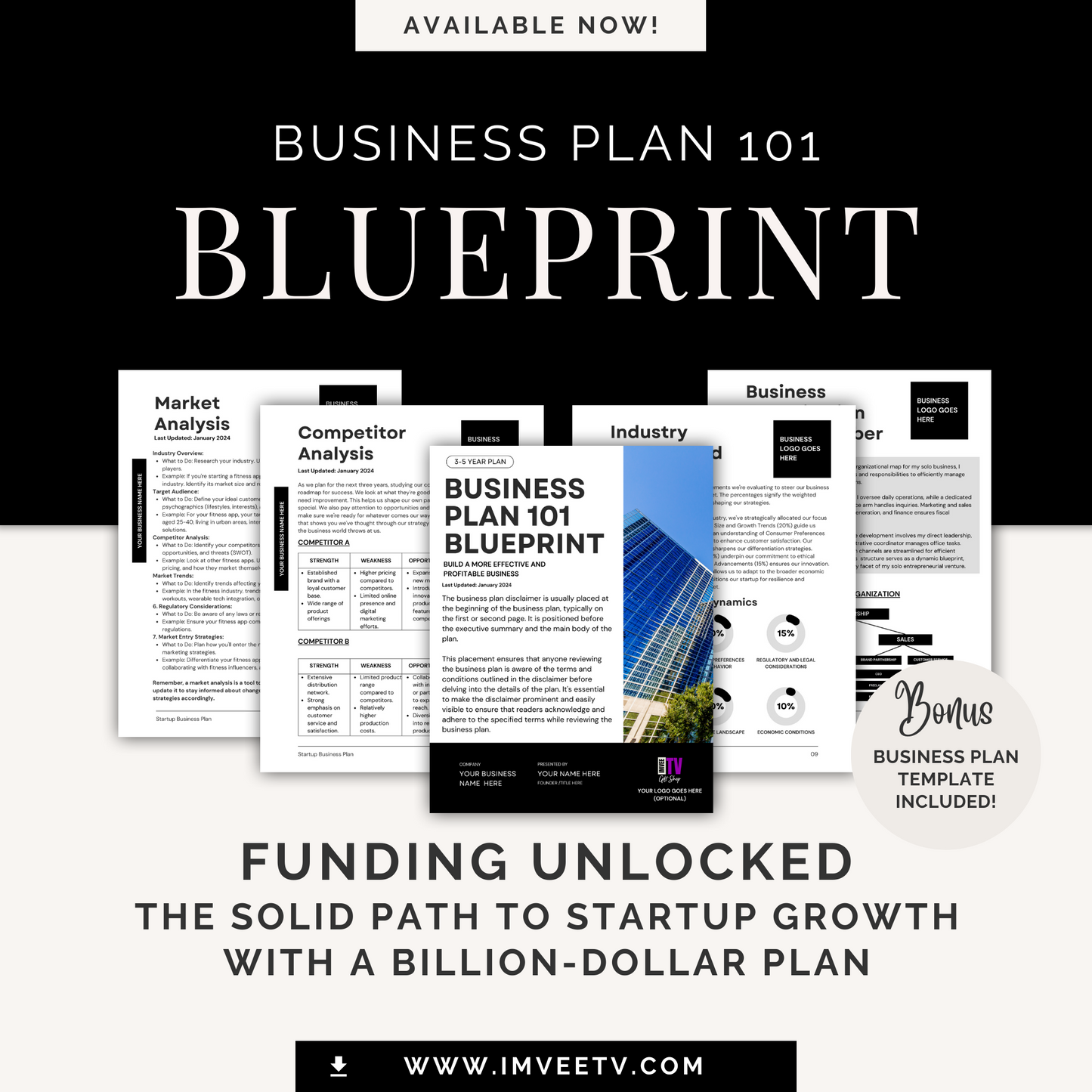 The Small Business Plan BluePrint Editable Template | The Toolkit You Need To Create A Effective Business Plan