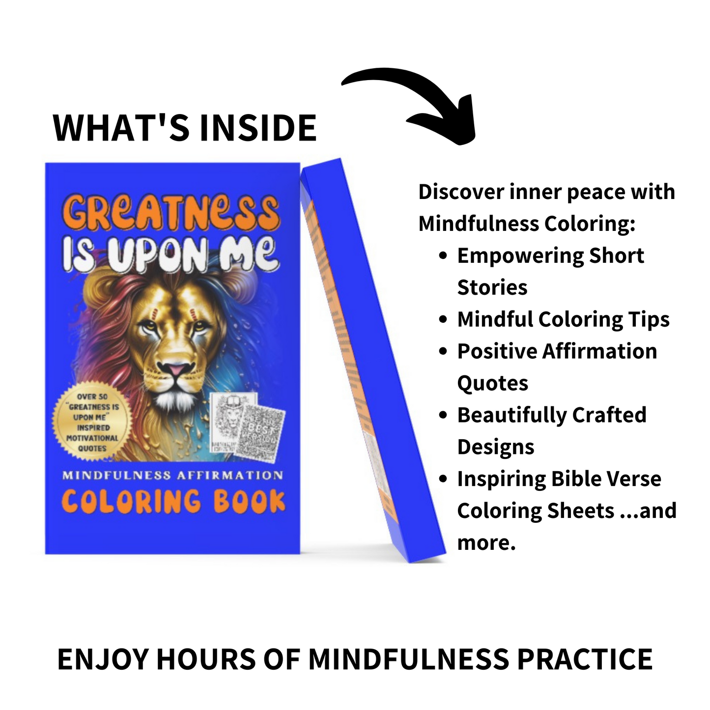 "Greatness Is Upon Me" Mindfulness Coloring Book |  8.5x11 Matte Paperback | Crayons Included