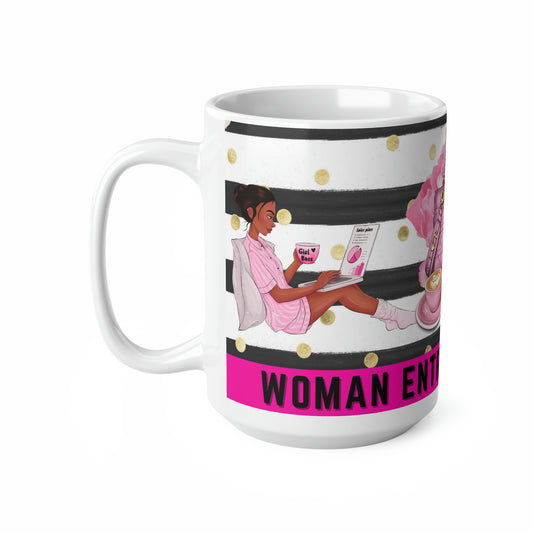 Girl Boss Ceramic Coffee Mug | Girl Boss Essentials | Melanin Gifts | Women Empowerment Gifts | Entrepreneur Large 15oz Coffee Mugs | Black girl Magic